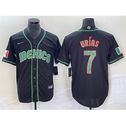 Men Mexico Baseball 7 Julio Urias 2023 Black World Baseball Classic Stitched Jersey