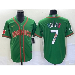 Men Mexico Baseball 7 Julio Urias 2023 Green World Baseball With Patch Classic Stitched Jersey 5