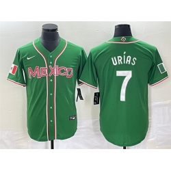 Men Mexico Baseball 7 Julio Urias 2023 Green World Baseball With Patch Classic Stitched Jersey