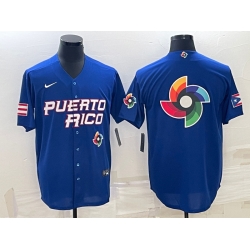 Men Puerto Rico Baseball 2023 Royal World Baseball Big Logo With Patch Classic Stitched Jersey