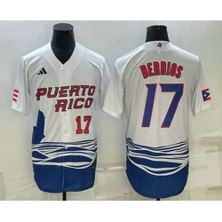 Men's Puerto Rico Baseball #17 Jose Berrios Number 2023 White World Baseball Classic Stitched Jersey