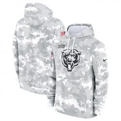 Youth Chicago Bears 2024 White Gray Salute To Service Pullover Hoodie