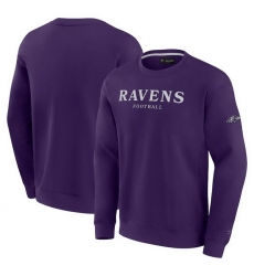 Men Fanatics Purple Baltimore Ravens Elements Unlimited Fleece Pullover Sweatshirt