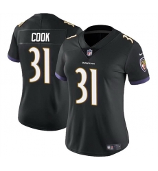 Women Baltimore Ravens 31 Dalvin Cook Black Football Jersey