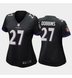 women j.k. dobbins baltimore ravens black game jersey 