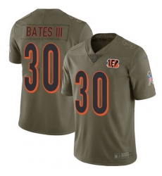 Nike Bengals #30 Jessie Bates III Olive Youth Stitched NFL Limited 2017 Salute to Service Jersey