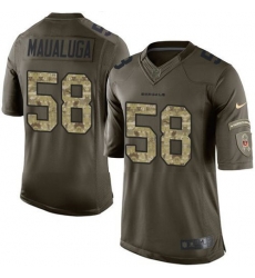 Nike Bengals #58 Rey Maualuga Green Youth Stitched NFL Limited Salute to Service Jersey