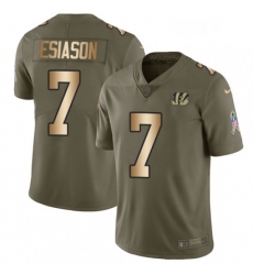 Youth Nike Cincinnati Bengals 7 Boomer Esiason Limited OliveGold 2017 Salute to Service NFL Jersey