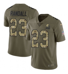 Nike Browns #23 Damarious Randall Olive Camo Youth Stitched NFL Limited 2017 Salute to Service Jersey