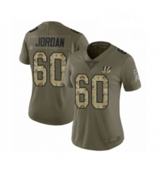 Womens Cincinnati Bengals 60 Michael Jordan Limited Olive Camo 2017 Salute to Service Football Jersey