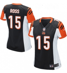 Womens Nike Cincinnati Bengals 15 John Ross Game Black Team Color NFL Jersey