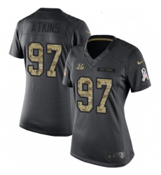 Womens Nike Cincinnati Bengals 97 Geno Atkins Limited Black 2016 Salute to Service NFL Jersey