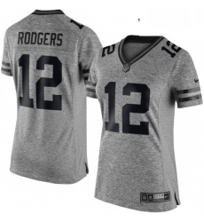 Womens Nike Green Bay Packers 12 Aaron Rodgers Limited Gray Gridiron NFL Jersey