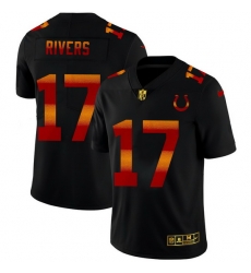 Indianapolis Colts 17 Philip Rivers Men Black Nike Red Orange Stripe Vapor Limited NFL Jersey