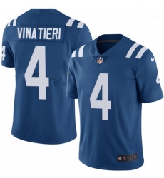 Men Nike Indianapolis Colts 4 Adam Vinatieri Royal Blue Team Color Vapor Untouchable Limited Player NFL Jersey