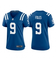 Women Indianapolis Colts 9 Nick Foles Royal Stitched Game Jersey