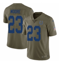 Youth Nike Indianapolis Colts #23 Kenny Moore Limited Olive 2017 Salute to Service NFL Jersey