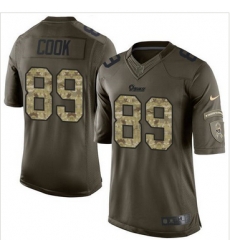 Nike St  Louis Rams #89 Jared Cook Green Men 27s Stitched NFL Limited Salute to Service Jersey