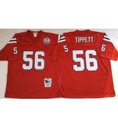 Men New England Patriots 56 Andre Tippett Red M&N Throwback Jersey