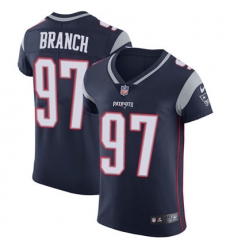 Men Nike Patriots #97 Alan Branch Navy Blue Team Color Stitched NFL Vapor Untouchable Elite Jersey