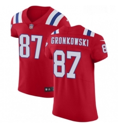 Mens Nike New England Patriots 87 Rob Gronkowski Red Alternate Vapor Untouchable Elite Player NFL Jersey