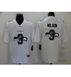 Nike Seattle Seahawks 3 Russell Wilson White Shadow Logo Limited Jersey