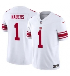 Youth New York Giants 1 Malik Nabers White Vapor Nike Stitched Jersey