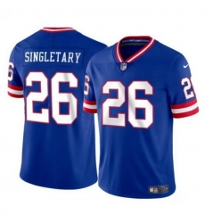 Youth New York Giants 26 Devin Singletary Royal Throwback Vapor Untouchable Limited Stitched Jersey