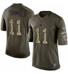 Youth Nike New York Giants 11 Phil Simms Elite Green Salute to Service NFL Jersey