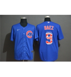 Cubs 9 Javier Baez Royal 2020 Nike Cool Base Fashion Jersey