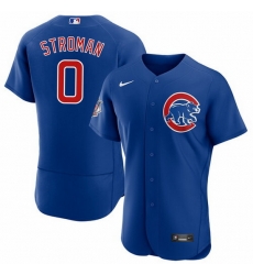 Men Chicago Cubs 0 Marcus Stroman Blue Flex Base Stitched Jerse