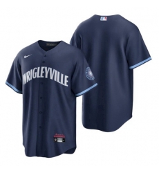 Men's Chicago Cubs Wrigleyville Navy 2021 City Connect Replica Jersey