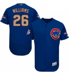 Mens Majestic Chicago Cubs 26 Billy Williams Authentic Royal Blue 2017 Gold Champion Flex Base MLB Jersey