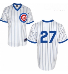 Mens Majestic Chicago Cubs 27 Addison Russell Authentic White 1988 Turn Back The Clock Cool Base MLB Jersey