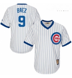 Mens Majestic Chicago Cubs 9 Javier Baez Replica White Home Cooperstown MLB Jersey