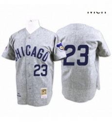 Mens Mitchell and Ness Chicago Cubs 23 Ryne Sandberg Replica Grey 1969 Throwback MLB Jersey