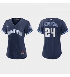 Chicago Cubs 24 Joc Pederson Women Nike 2021 City Connect Navy MLB Jersey