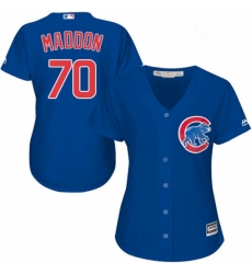 Womens Majestic Chicago Cubs 70 Joe Maddon Authentic Royal Blue Alternate MLB Jersey