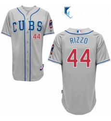 Youth Majestic Chicago Cubs 44 Anthony Rizzo Replica Grey Alternate Road Cool Base MLB Jersey