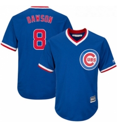 Youth Majestic Chicago Cubs 8 Andre Dawson Authentic Royal Blue Cooperstown Cool Base MLB Jersey