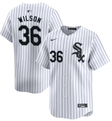 Men Chicago White Sox 36 Steven Wilson White Home Limited Stitched Baseball Jersey