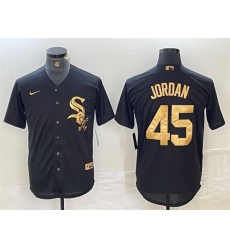 Men Chicago White Sox 45 Michael Jordan Black Cool Base Stitched Jersey