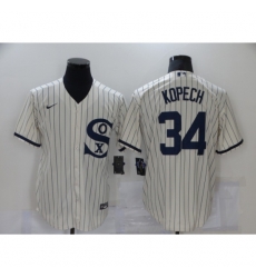 Men Nike Chicago White Sox 34 Michael Kopech Cream Game 2021 Field of Dreams Jersey