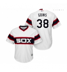 Mens Chicago White Sox 38 Ryan Goins Replica White 2013 Alternate Home Cool Base Baseball Jersey 