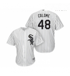 Mens Chicago White Sox 48 Alex Colome Replica White Home Cool Base Baseball Jersey 