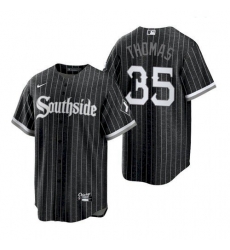 Men's Chicago White Sox Southside Frank Thomas Black Replica Jersey