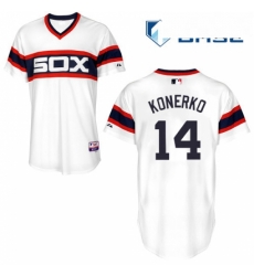 Mens Majestic Chicago White Sox 14 Paul Konerko Replica White 2013 Alternate Home Cool Base MLB Jersey