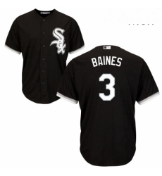 Mens Majestic Chicago White Sox 3 Harold Baines Replica Black Alternate Home Cool Base MLB Jersey