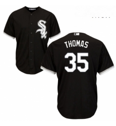 Mens Majestic Chicago White Sox 35 Frank Thomas Replica Black Alternate Home Cool Base MLB Jersey