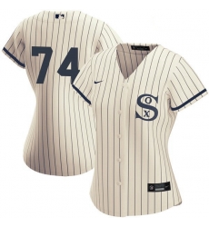 Women Chicago White Sox Field of Dreams 74 Eloy Jimenez Cream Jersey